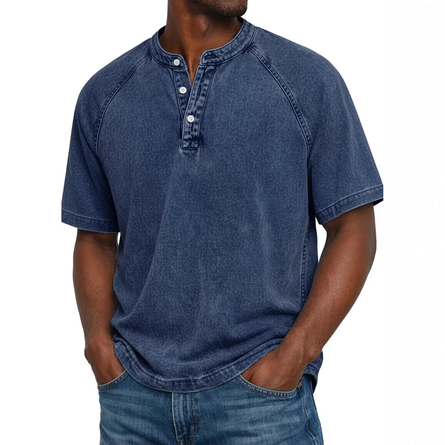 Camicia Henley Effetto Vissuto